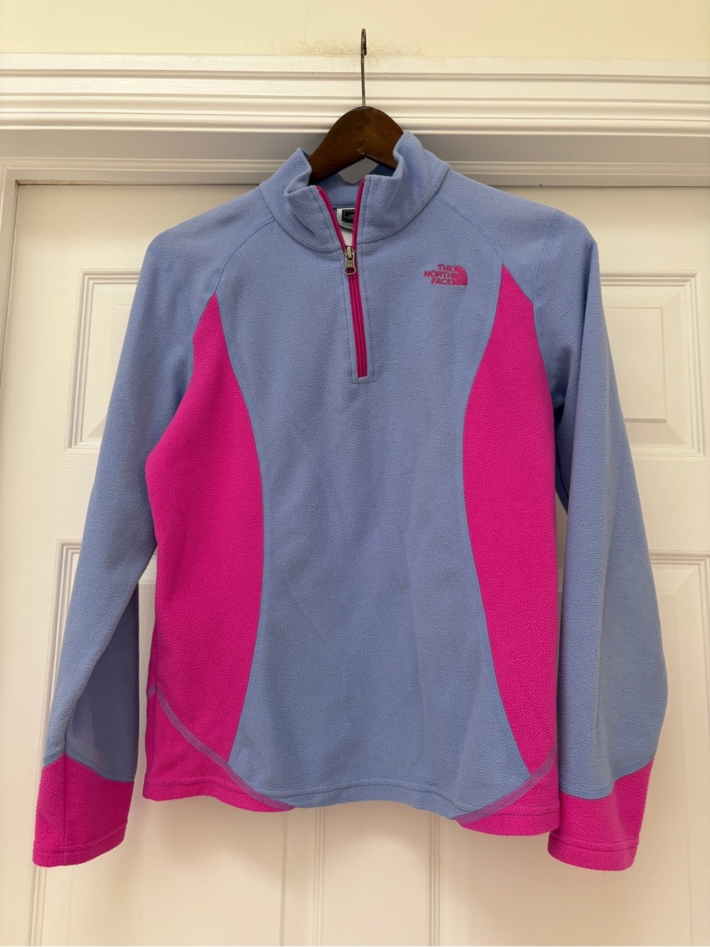 The North Face Lavender and Hot Pink Quarter-Zip Fleece girls XL